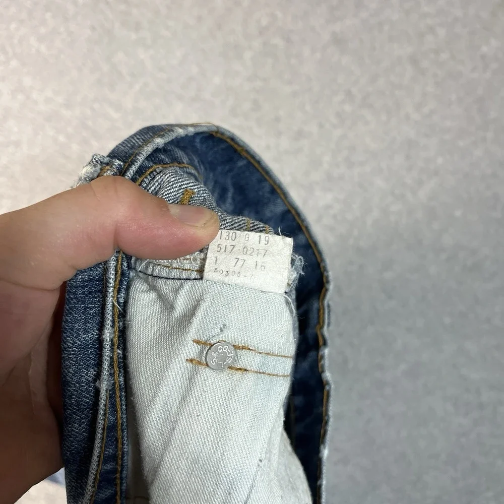 Vintage Levis Jeans Mens 31x26 Blue 517 Bootcut Western Cowboy 70s Talon Denim